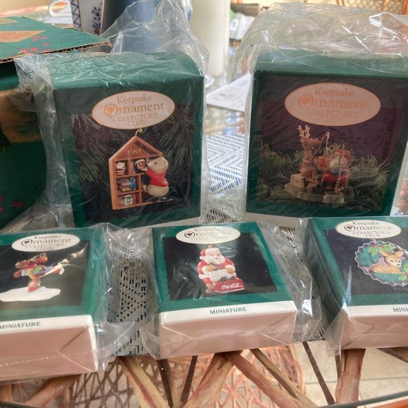 VINTAGE HALLMARK ORNAMENTS LOT CHRISTMAS 1995 COLLECTORS CLUB NEW - Picture 7 of 7